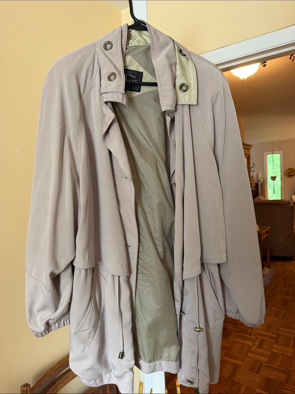 Braetan Light Taupe Drawstring Trench Coat